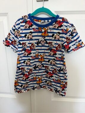 Disney Wild Rich Kids Cruise Blue & White Striped Character T-Shirt